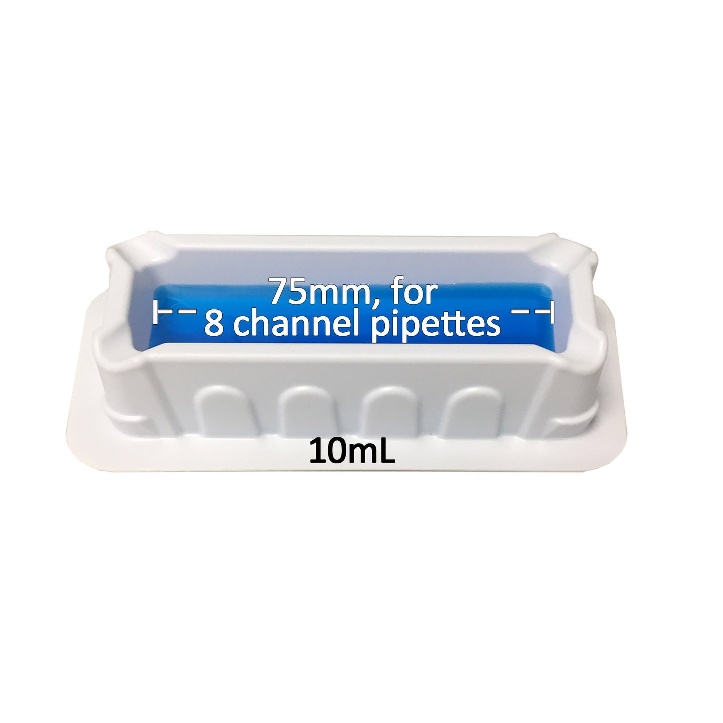 10 mL White Graduated Polystyrene Reservoirs, Sterile, Individually Wrapped, 100/pk