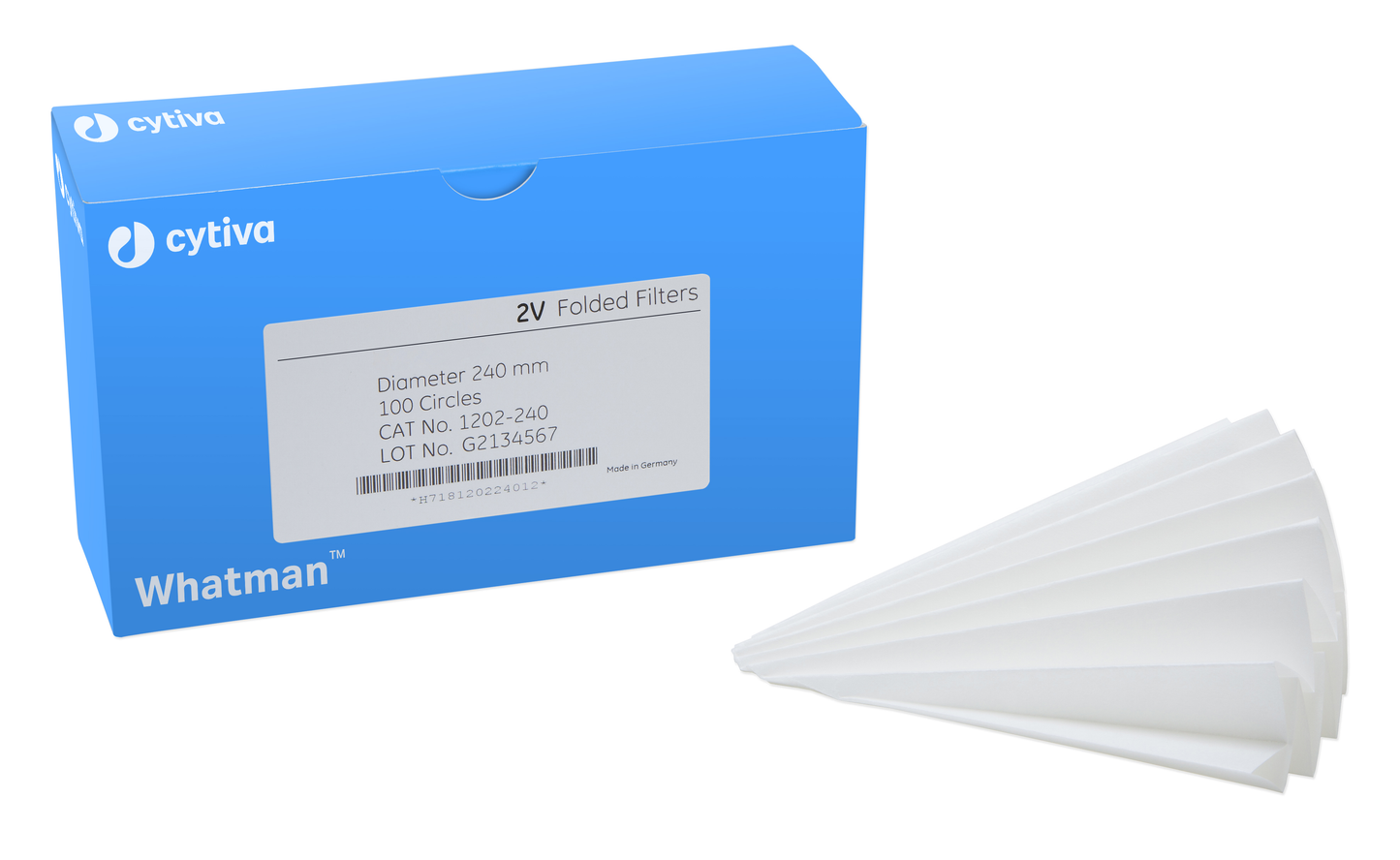 Whatman Grade 2V Pre-Folded Filter Paper for Qualitative Analysis, 320 mm circle 100/pk
