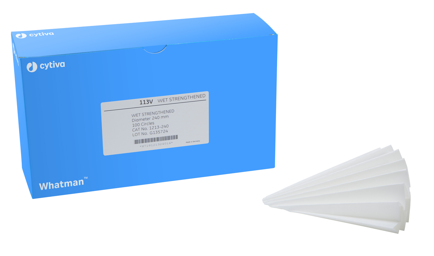 Whatman Grade 113V Creped Filter Paper, Wet-Strengthened, 185 mm circle 100/pk