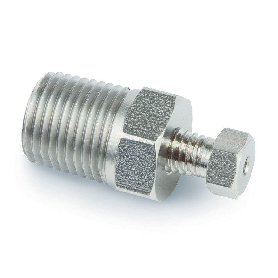 Valco Fitting, Male Pipe to Valco Internal Adapter, 1/8"NPT male to 1/16"ZDV, 1.00mm bore, ea.