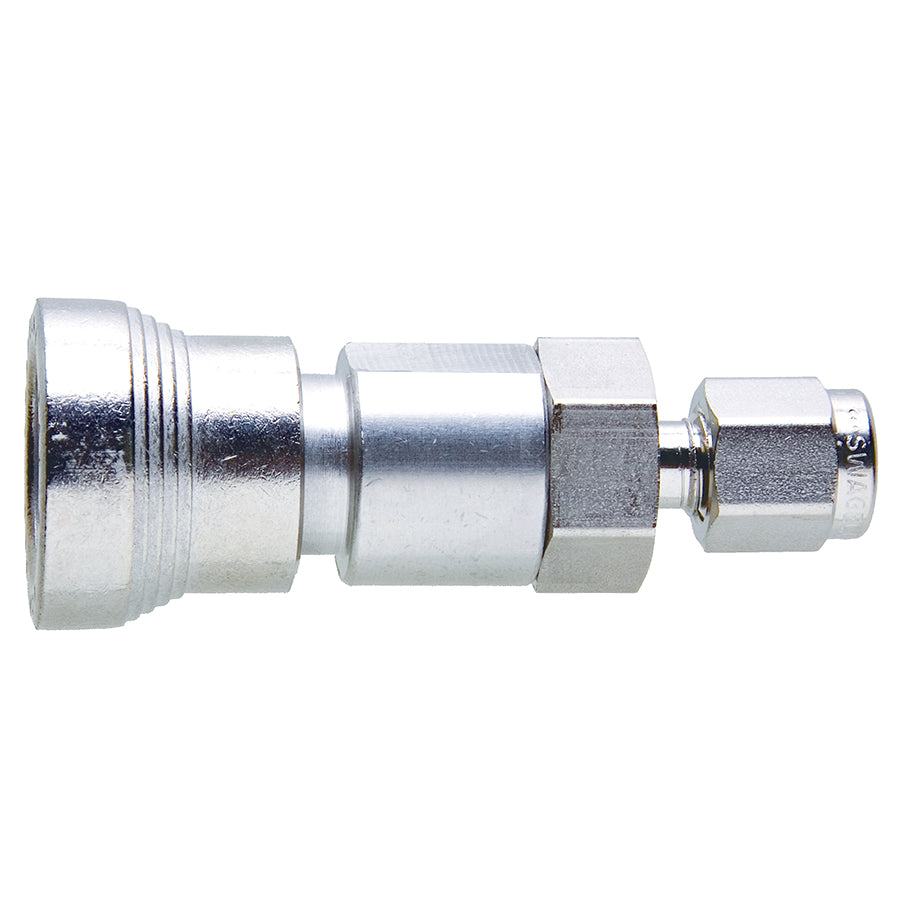Swagelok Fitting, 1/8" Female Quick Coupling, with Shutoff, Stainless Steel, ea.