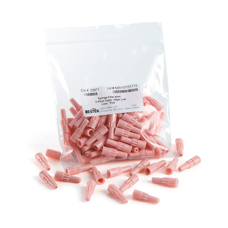 4 mm Syringe Filter, 0.45um, Nylon, pink, 100/pk