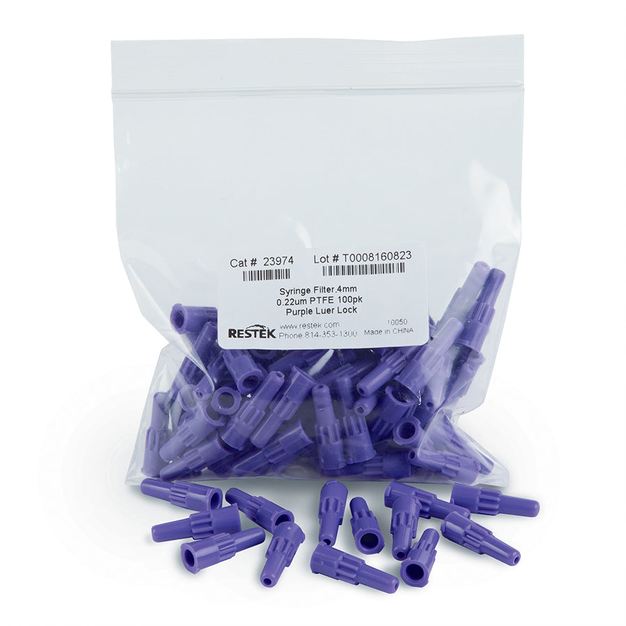 4 mm Syringe Filter, 0.22um, PTFE, purple, 100/pk
