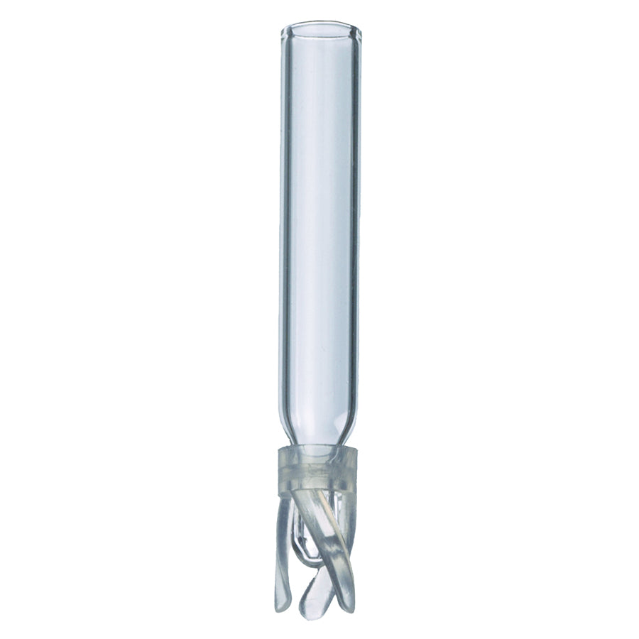 Vial Inserts, 100ul Glass LV w/PP Bottom Spring, 100/pk
