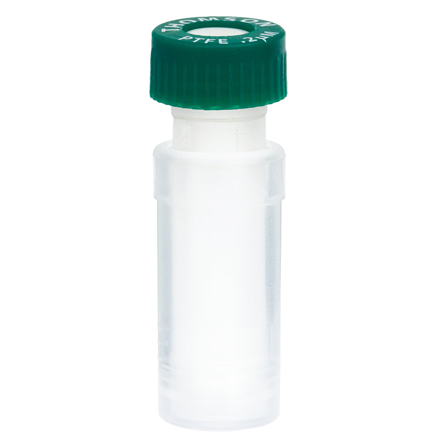 Filter Vials, 0.2um PTFE w/standard cap, Thomson SINGLE StEP nano, Green Cap, 100/pk