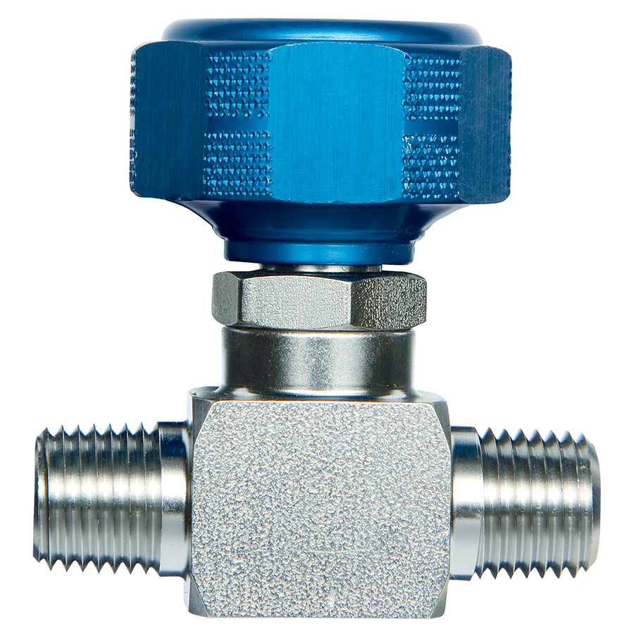 Sample Cylinder Valve, 1/4" Male NPT x 1/4" Male NPT, 3500psig DOT pressure rating, Stainless Steel