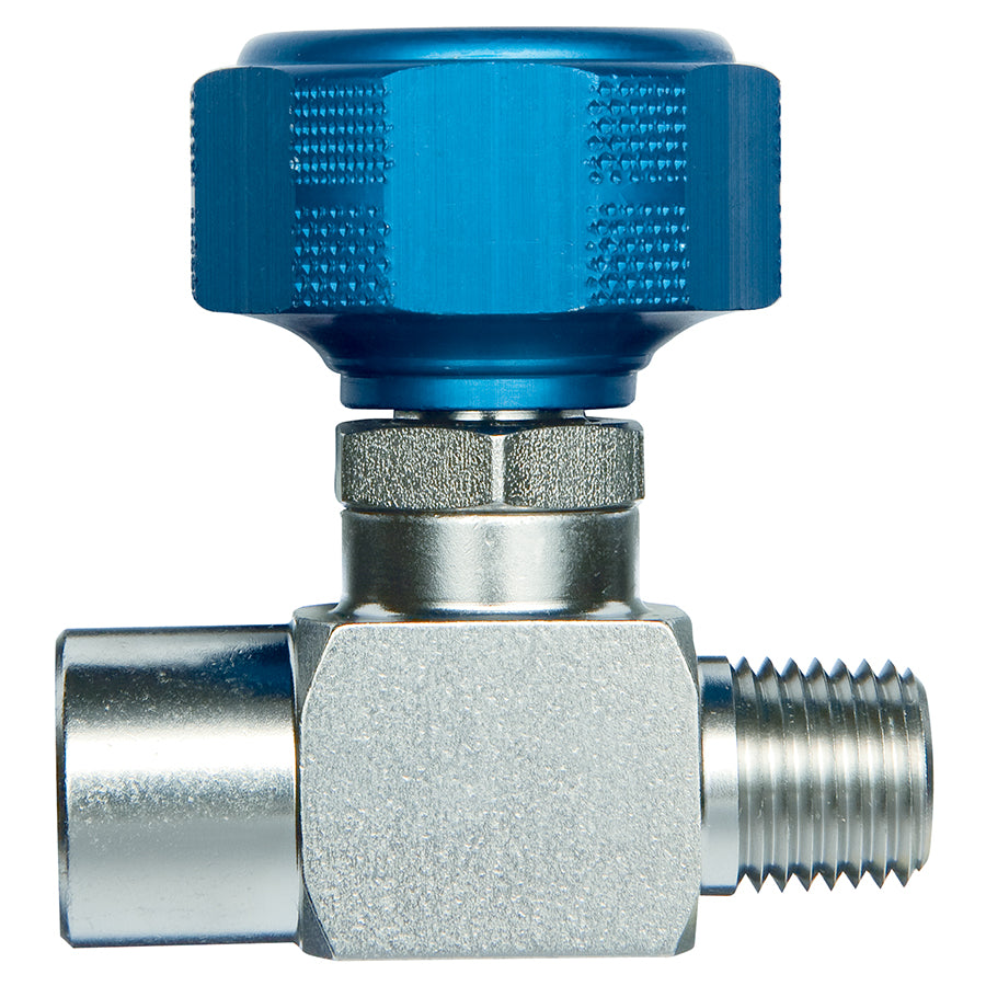 Sample Cylinder Valve, 1/4" Male NPT x 1/4" Female NPT, 3500psig DOT pressure rating, Stainless Steel