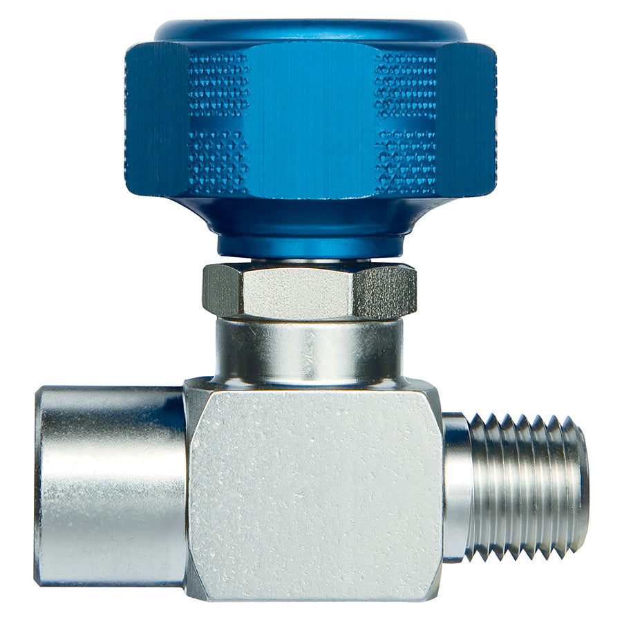 Sample Cylinder Valve UHP, 1/4" Male NPT x 1/4" Female NPT, 5000psig DOT pressure rating, Stainless Steel