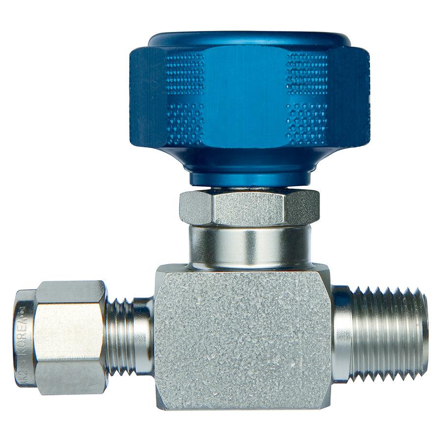 Sample Cylinder Valve UHP, 1/4" Male NPT x 1/4" Male Compression, 5000psig DOT pressure rating, Stainless Steel