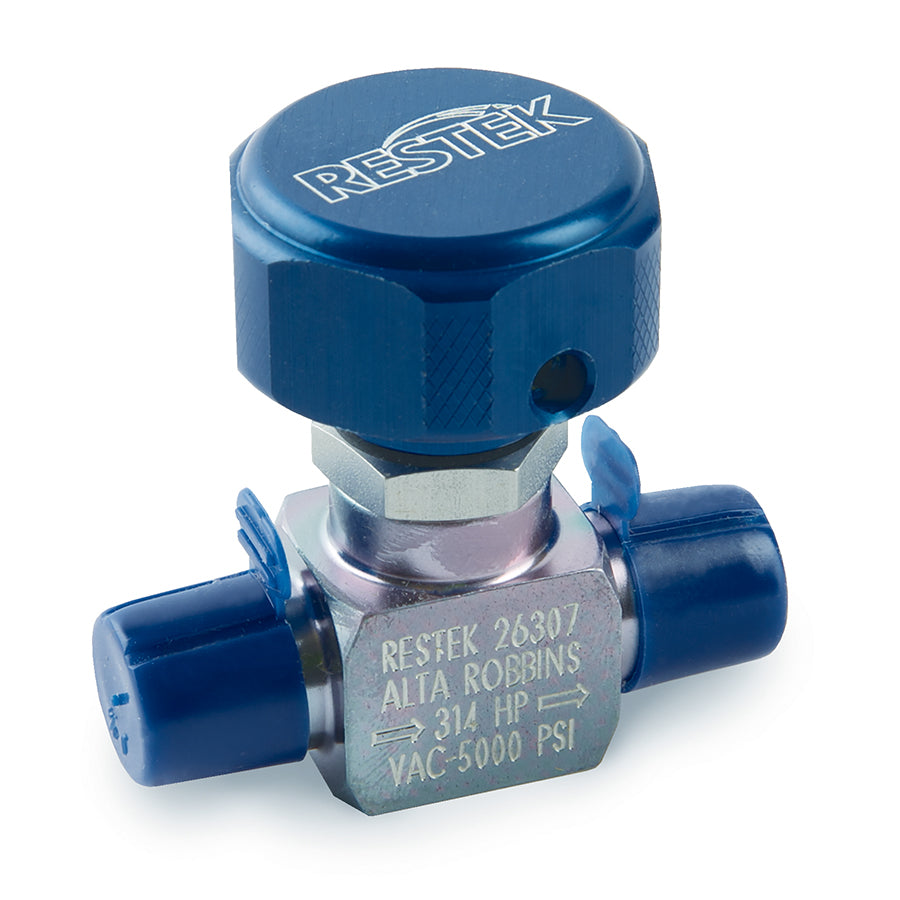 Sample Cylinder Valve UHP, 1/4" Male NPT x 1/4" Male NPT w/2,850 psi Rupture Disk, 5000psig DOT pressure rating, Sulfinert Treated