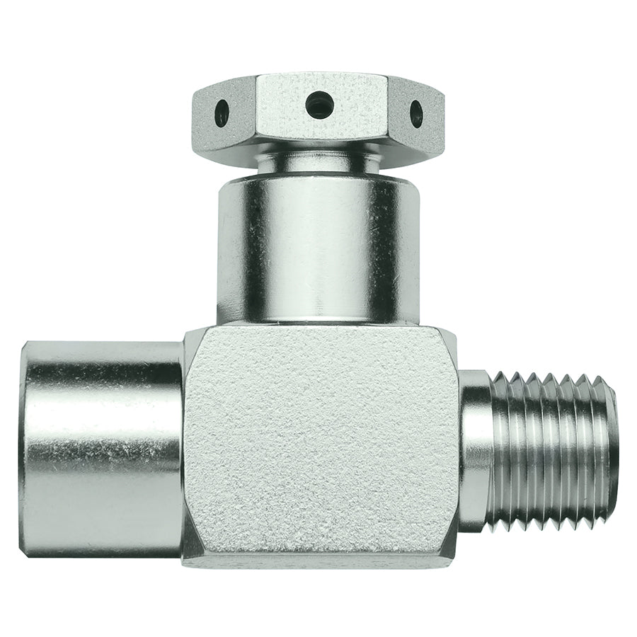 Rupture Disk Tee, 1/4" Male NPT x 1/4" Female NPT, 1800psig DOT pressure rating, Stainless Steel