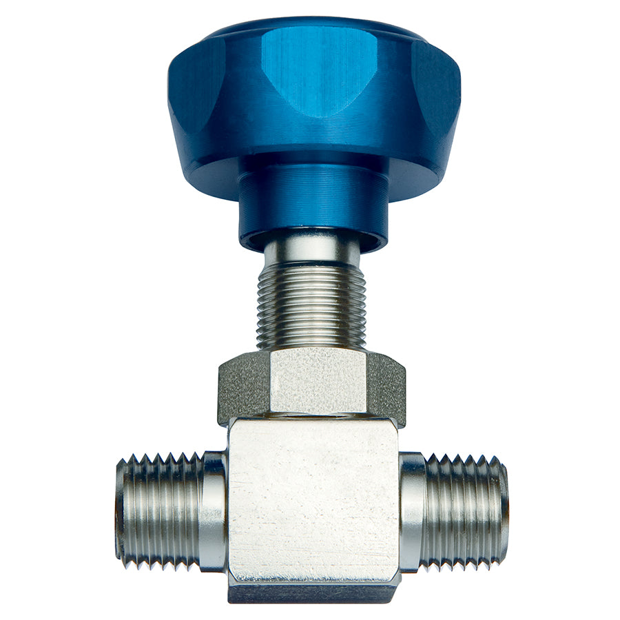 Metering Control Valve, 1/4" Male NPT x 1/4" Male NPT, 3500psig DOT pressure rating, Stainless Steel