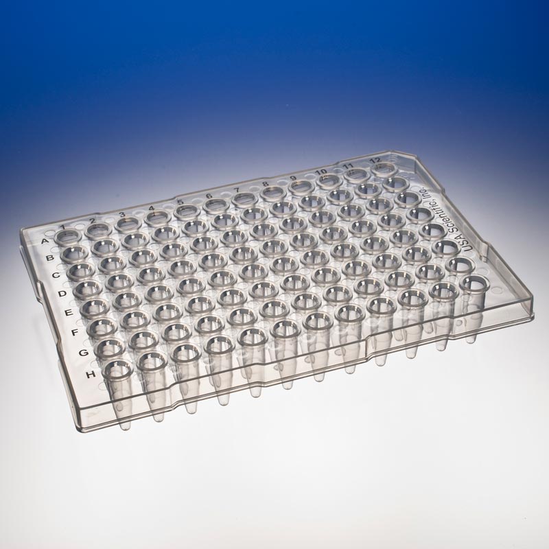 TempPlate® Semi-Skirted Polypropylene 0.2 mL 96-Well PCR Plate, Contoured Sides, Standard Depth, Natural. Two/Sleeve, 10/Box.