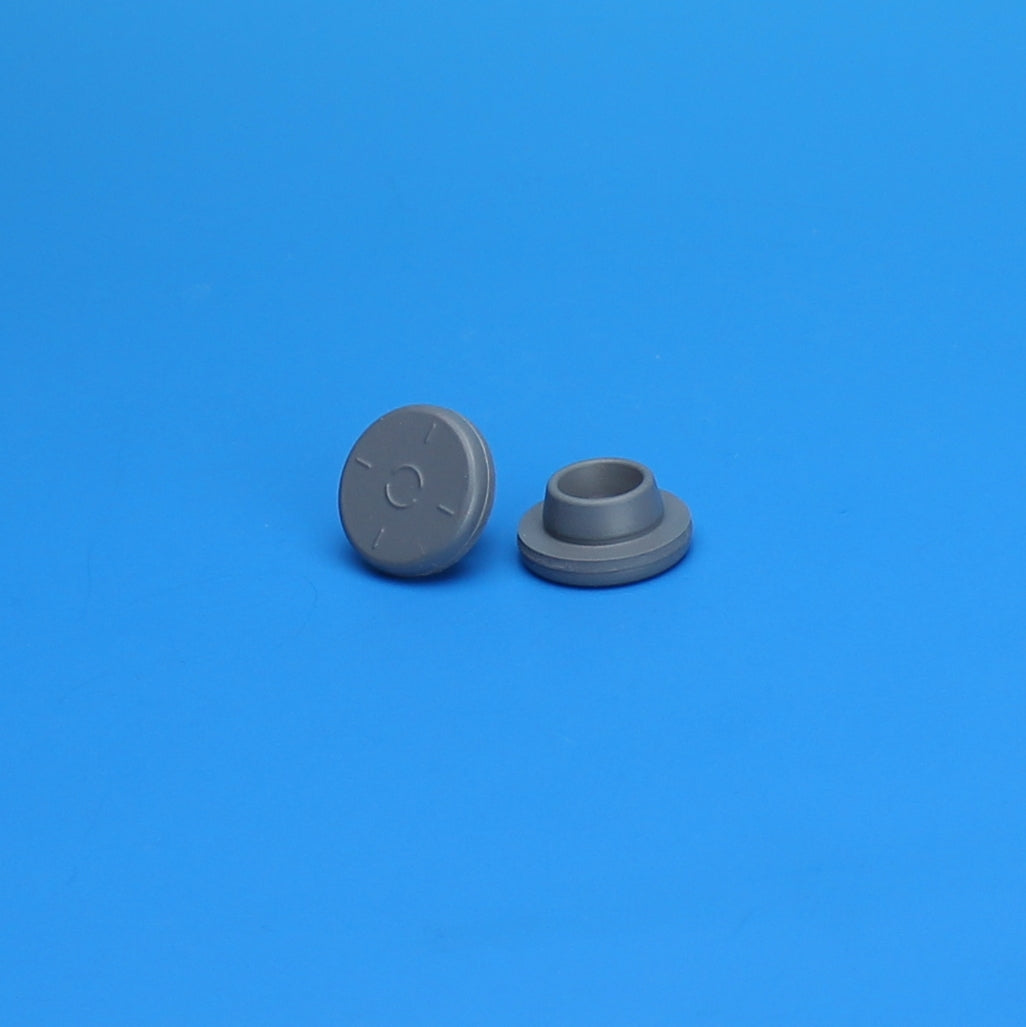 20mm Gray Chlorobutyl Snap On Stopper, Siliconized