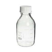 Media Bottle, 125 mL, Square, 53X99 mm, Clear PET, Sterile, with Pre-Attached 33-430 Cap