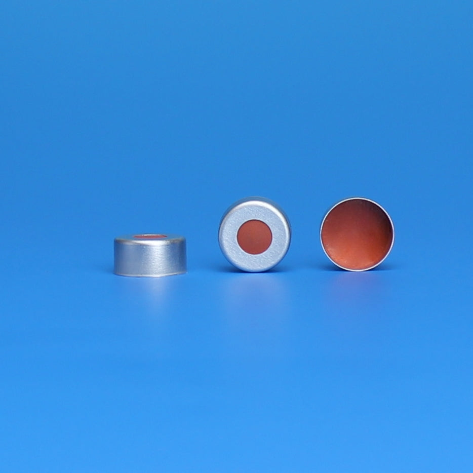 Seal, 11 mm, Silver Aluminum, with PTFE/Natural Red Rubber Liner, 10 Pkgs. Of 100 (Case Of 1000)