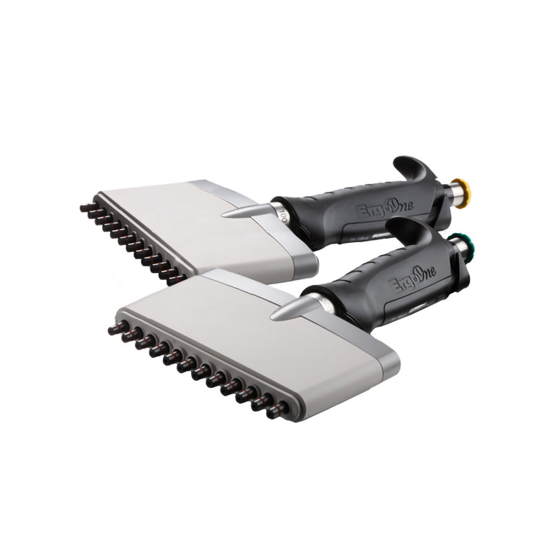 Set of 3 ErgoOne® 12-Channel Pipettes. 10, 100, and 300 µL