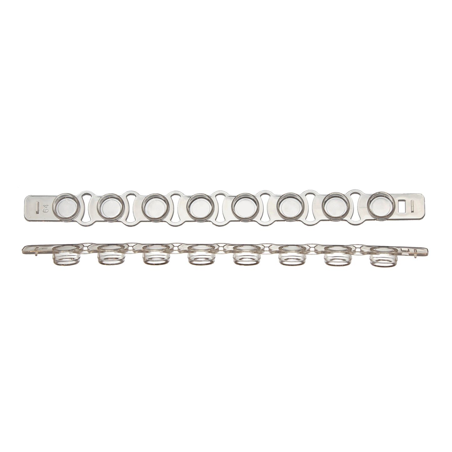 12-Cap Strip For 0.2 mL PCR Tubes and Plates, Optically Clear Flat Top, Natural, 80 Strips (960 Caps) Per Pack. Polypropylene.