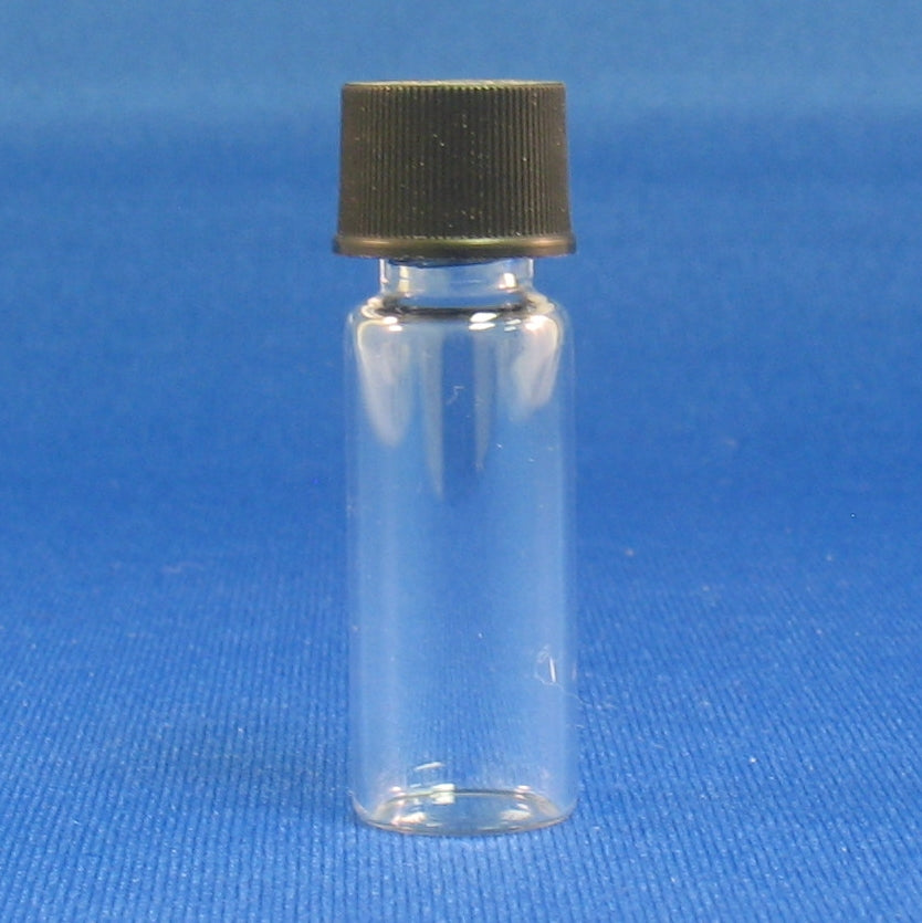 Vial, Screw Thread, 1/2 Dram, 12X35 mm, with 8-425 Thread, Solid Black Cap, PP, PTFE /F217 Lined