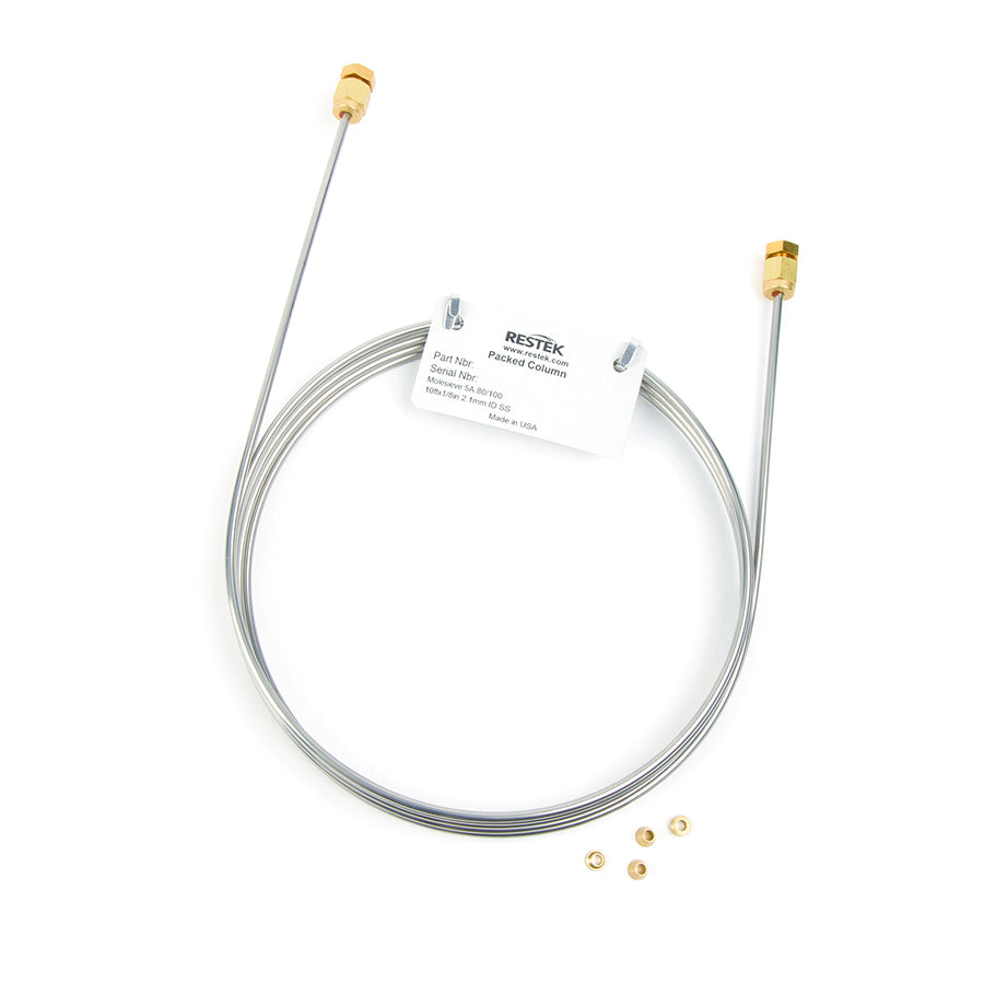 Packed Column, Molesieve 5A 80/100 10', 1/8", 2.1mm ID, Stainless, General Configuration, Non-returnable, Non-refundable