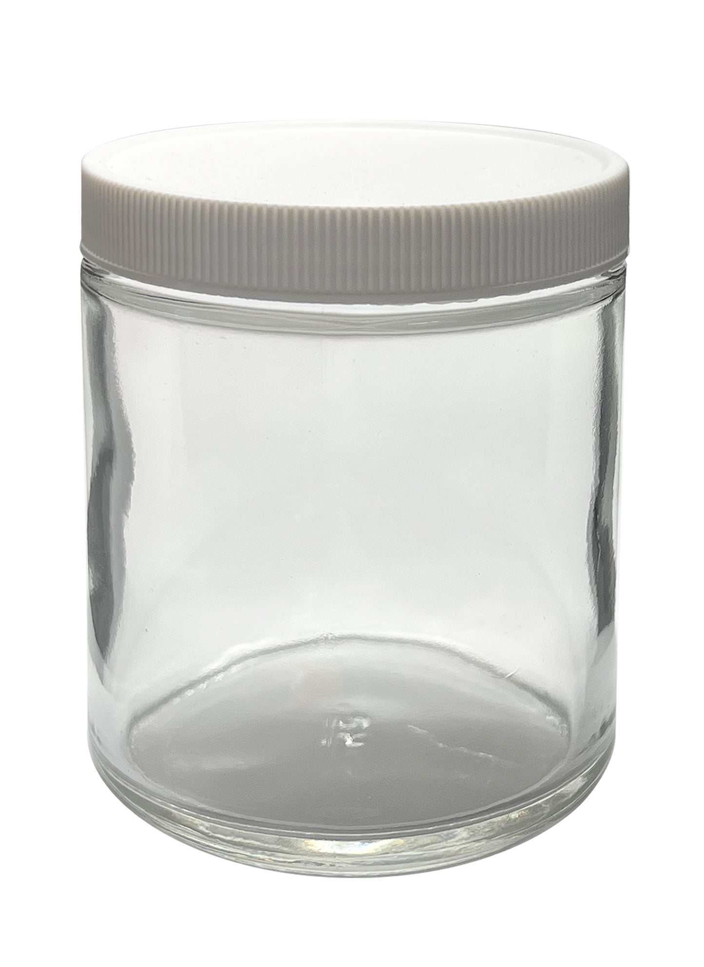 Precleaned - 8 oz, 250 mL, Tall Wide Mouth Jar, 62x127 mm, 58-400 mm Thread, White Closure, PTFE Lined
