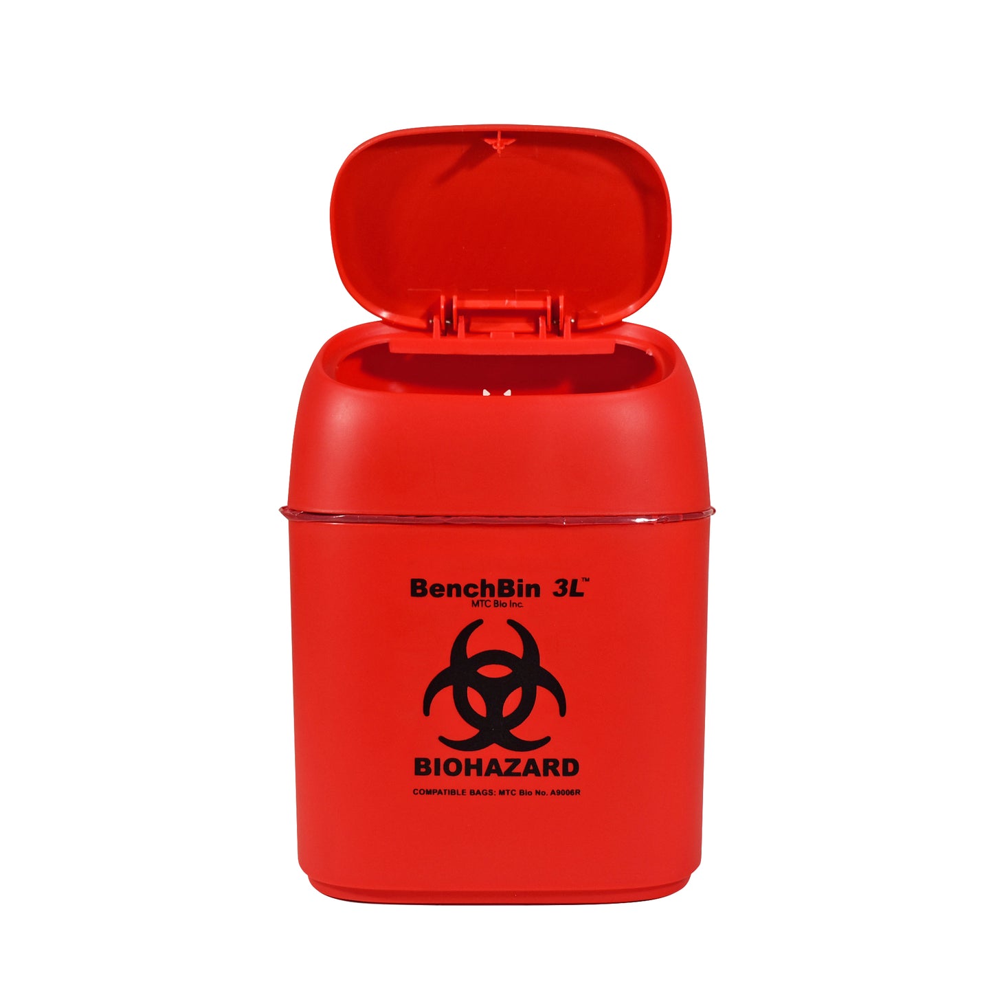 BenchBin 3L™ Benchtop Biohazard Bin with Spring Loaded Lid