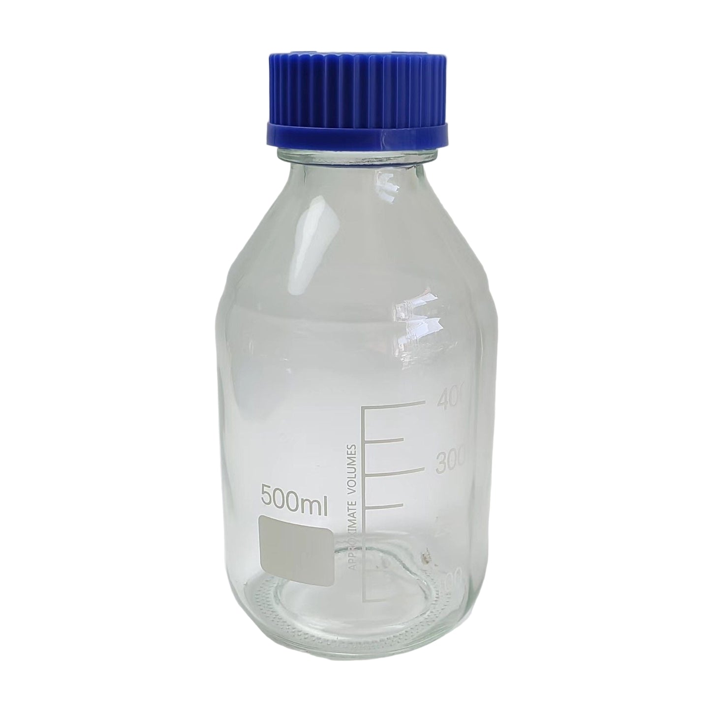CHROMSPEC AQ Reagent Bottle, 500 mL, Clear Glass, with Blue Screw Cap, 1/pk