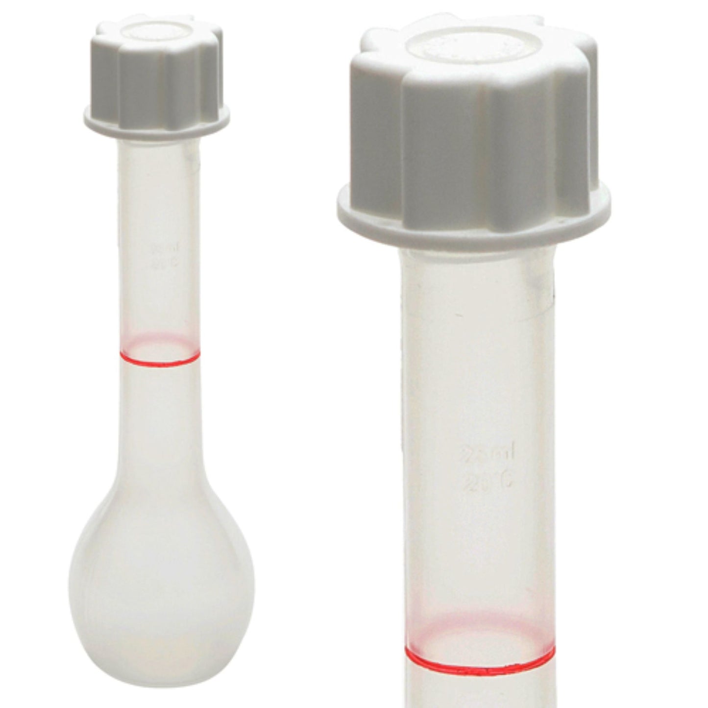 Kartell Volumetric Flask, 25 mL, Polypropylene, with Screw Closure, 5/pk