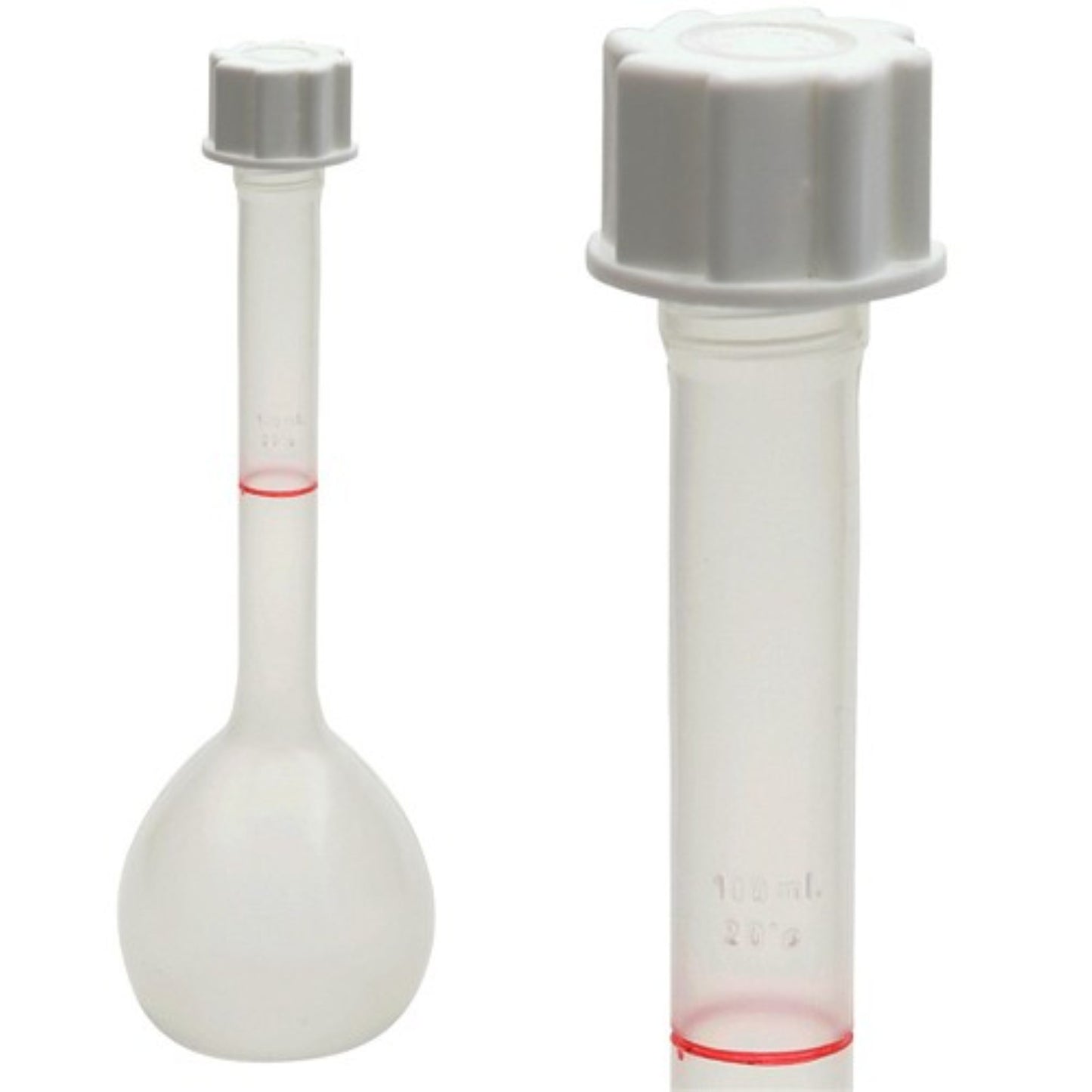 Kartell Volumetric Flask, 100 mL, Polypropylene, with Screw Closure, 5/pk