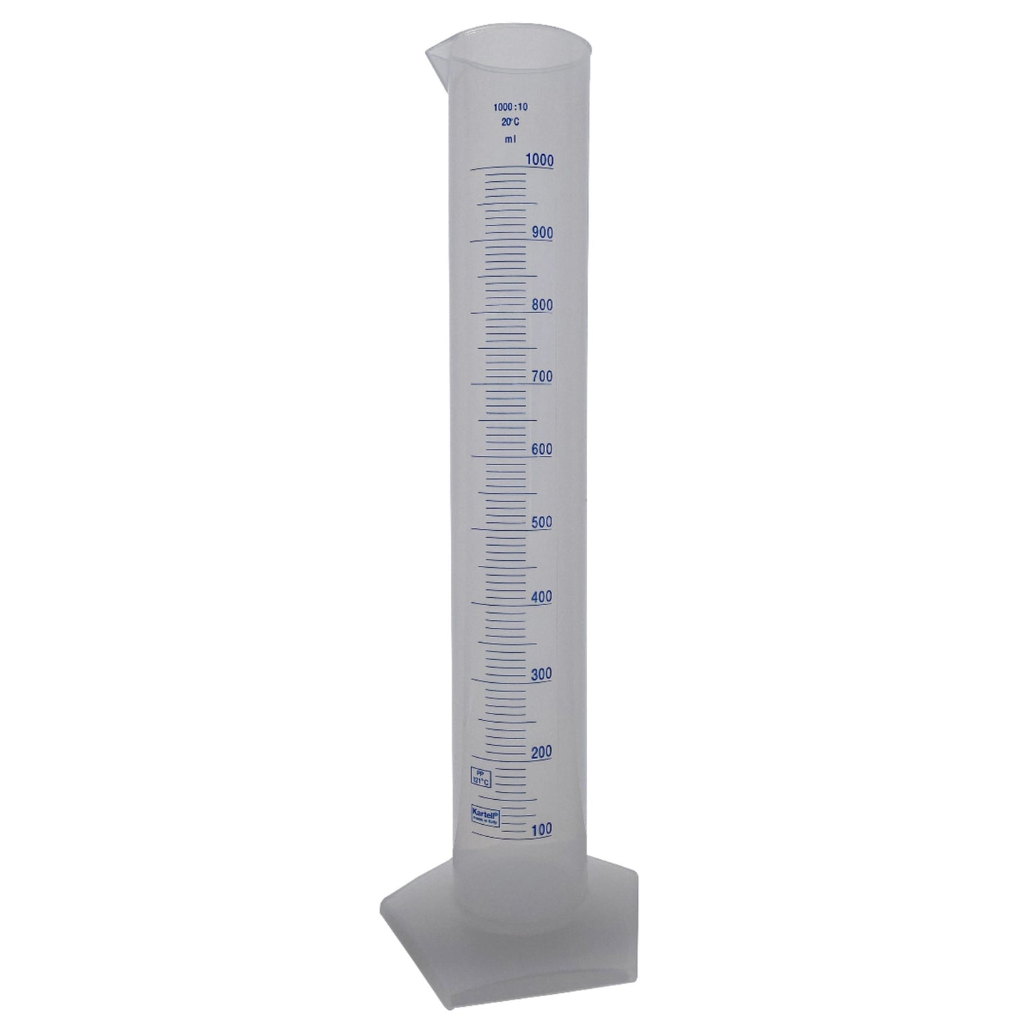 Kartell® Plastic Graduated Cylinders, 1000 mL, Printed, PP, 6/pk