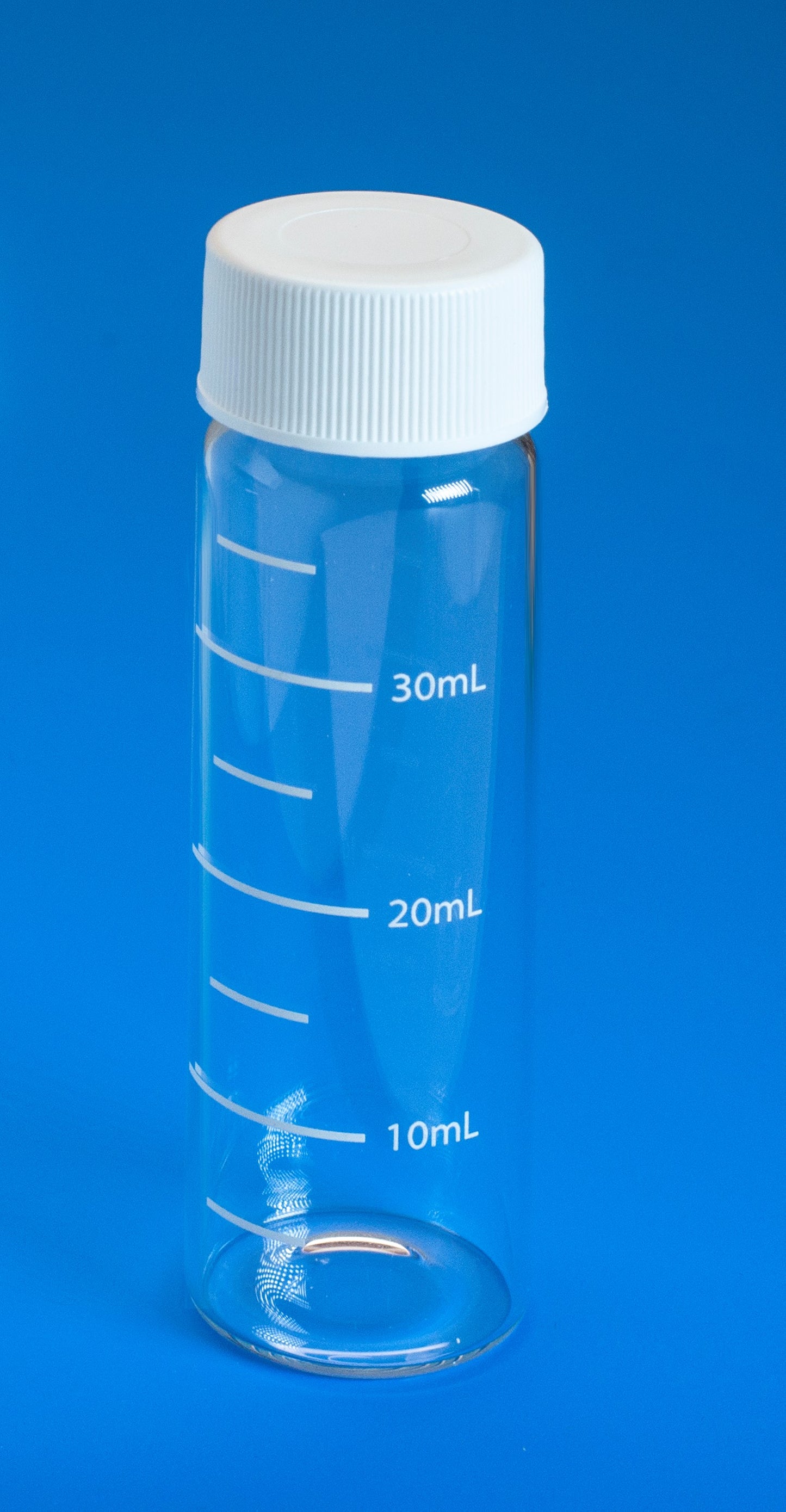 Vial, VOA, 40mL, Clear Glass, with 24-400 Solid Top White PP Cap & PTFE Liner