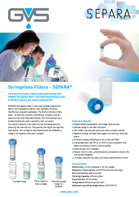 Syringeless Filters - SEPARA®