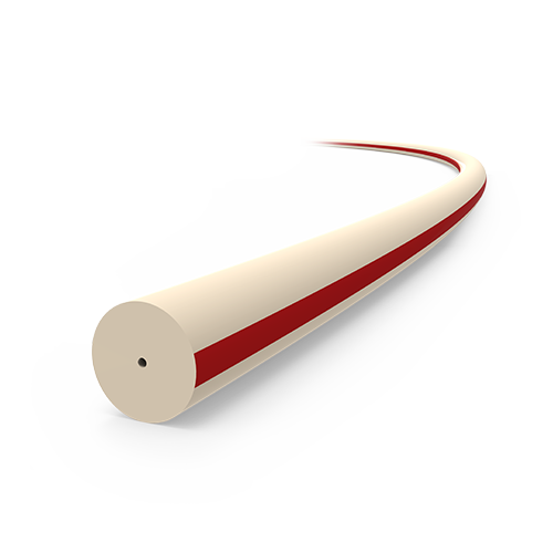 Tubing, PEEK, 1/32" x 64 um / .0025" ID, Red Striped, PLEASE SPECIFY LENGTH REQUIRED