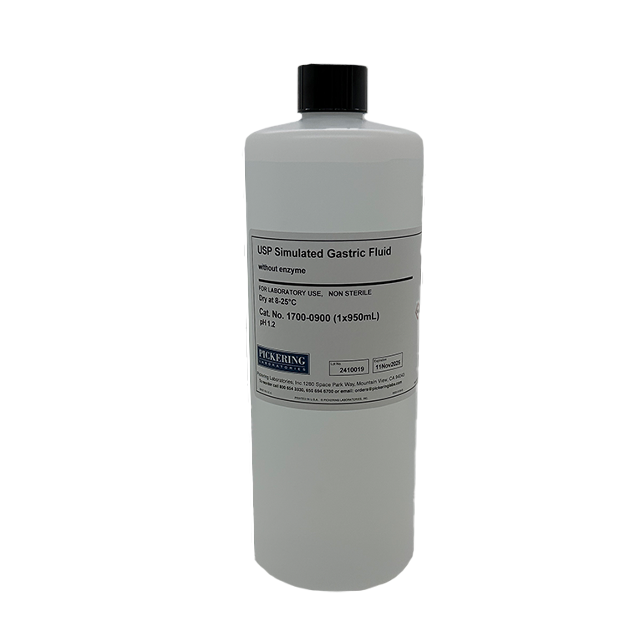 USP Simulated Gastric Fluid without Enzyme, 950 mL