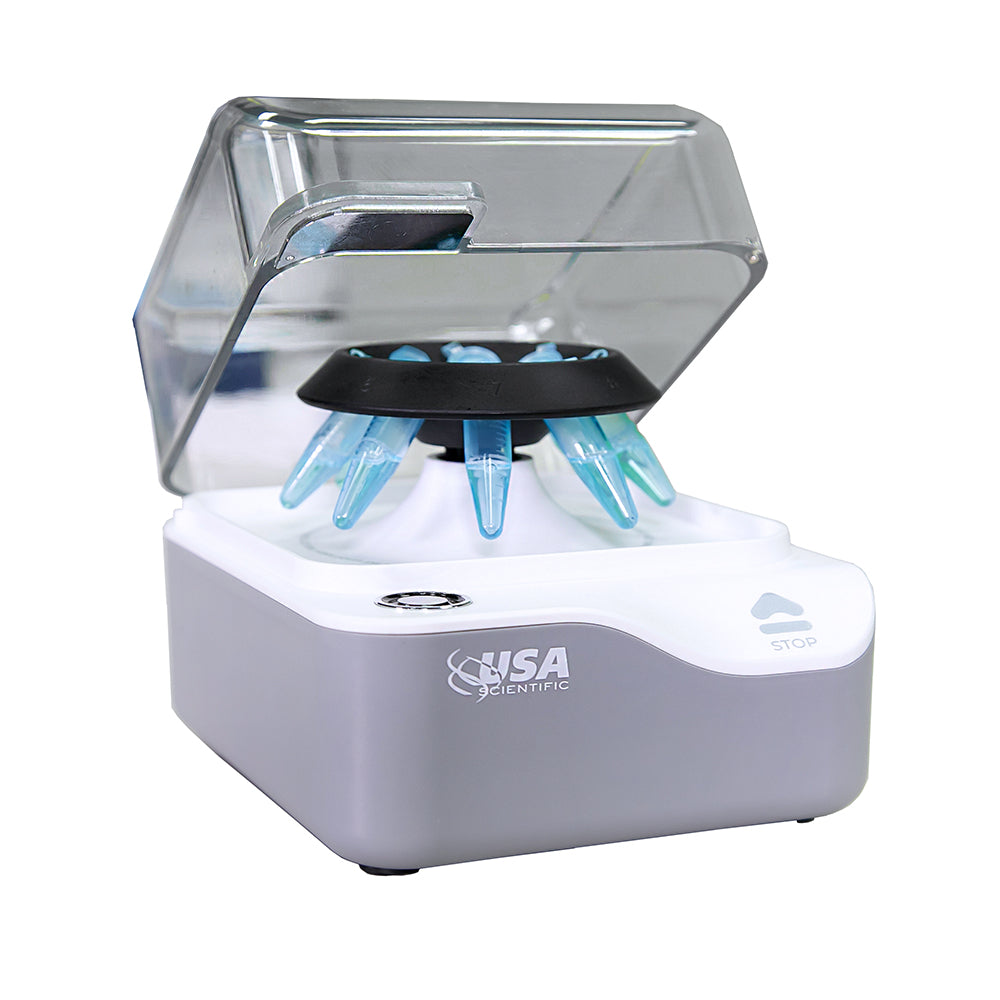Personal Minicentrifuge, 8 Place 1.5/2.0 mL Microcentrifuge Tube Rotor with Adapters For Both 0.5 mL and 0.2 mL Tubes, and PCR Strip Rotor For Up To 6,500 Rpm 2,4000 x G