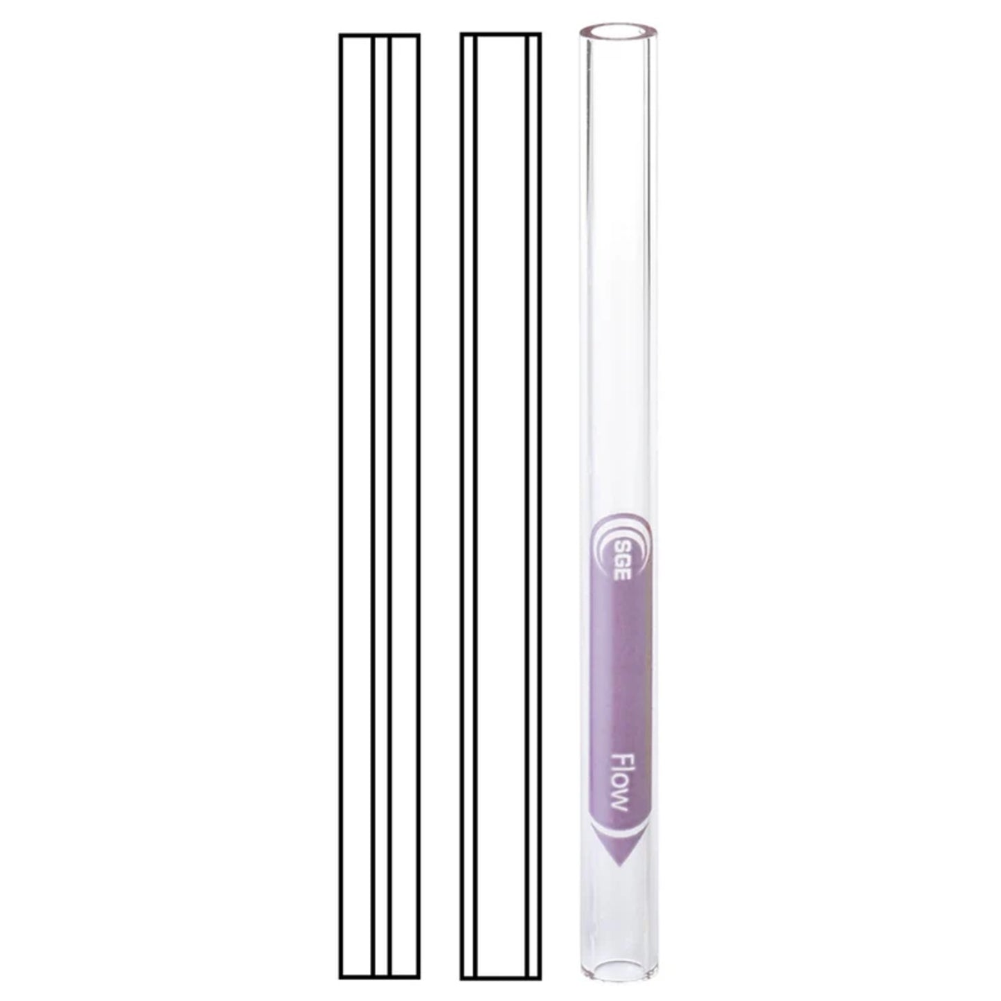 SGE Straight Inlet Liners 1.2 mm ID, Length 78.5 mm, 5/pk