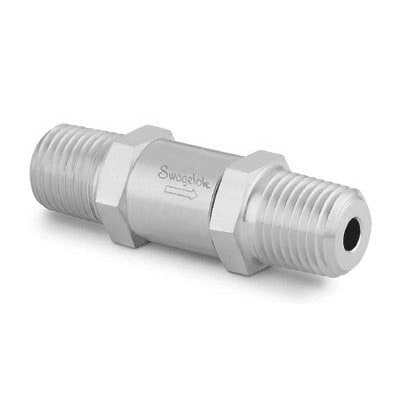 Stainless Steel Poppet Check Valve, Fixed Pressure, 1/4" MNPT, 1/3 psig (0.03 bar)