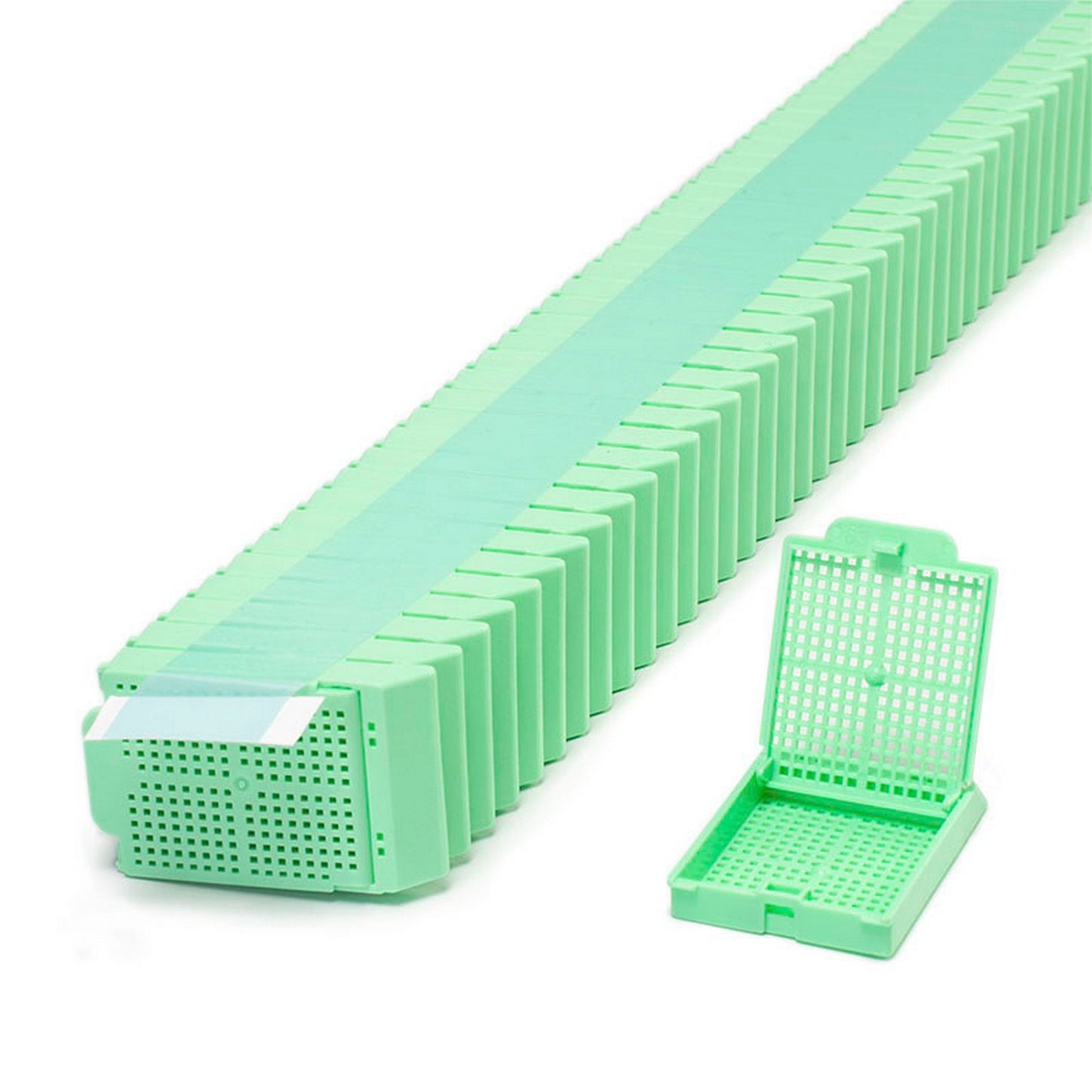 Histosette® II Biopsy cassettes in Quickload™ Stack (Taped), Green