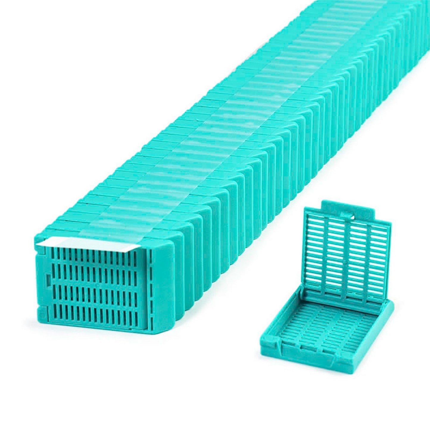 Slimsette™ Tissue cassettes in QuickLoad™ Stacks (taped), Aqua