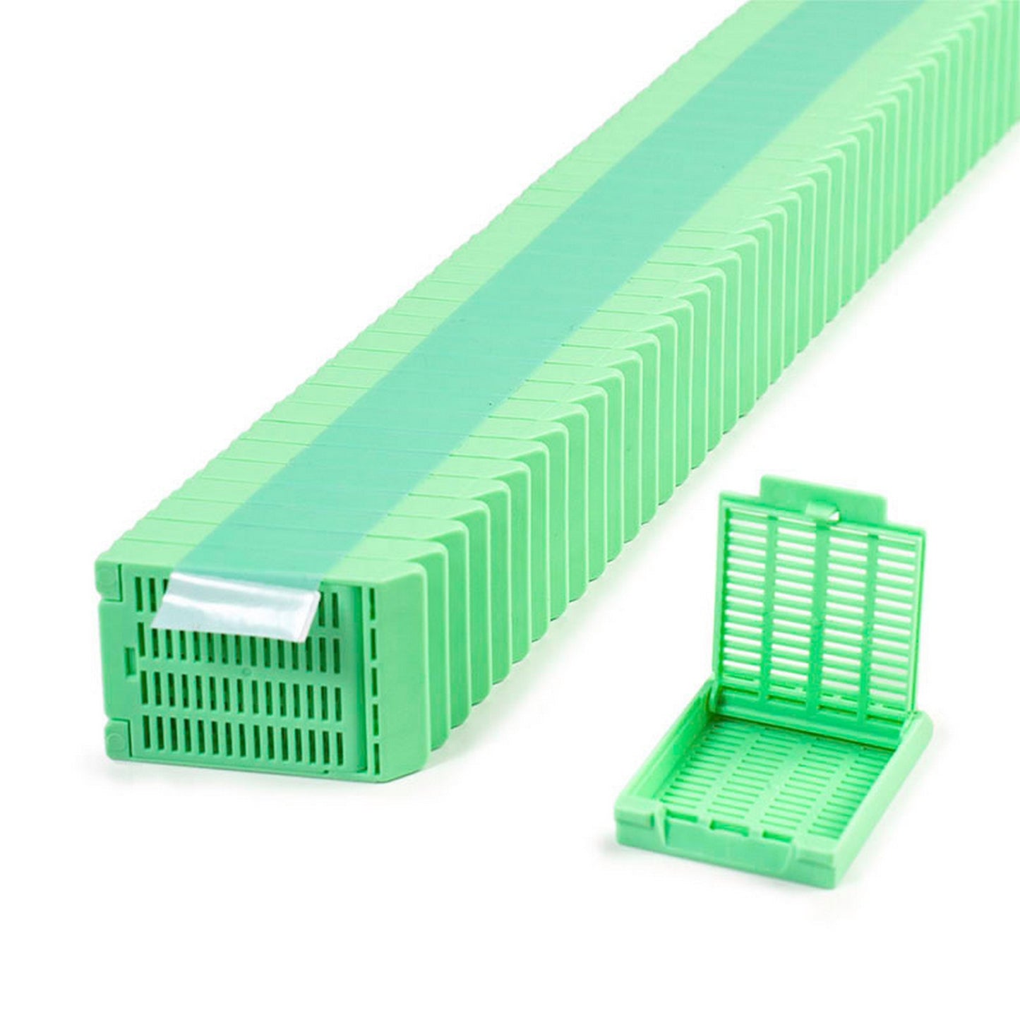 Slimsette™ Tissue cassettes in QuickLoad™ Stacks (taped), Green