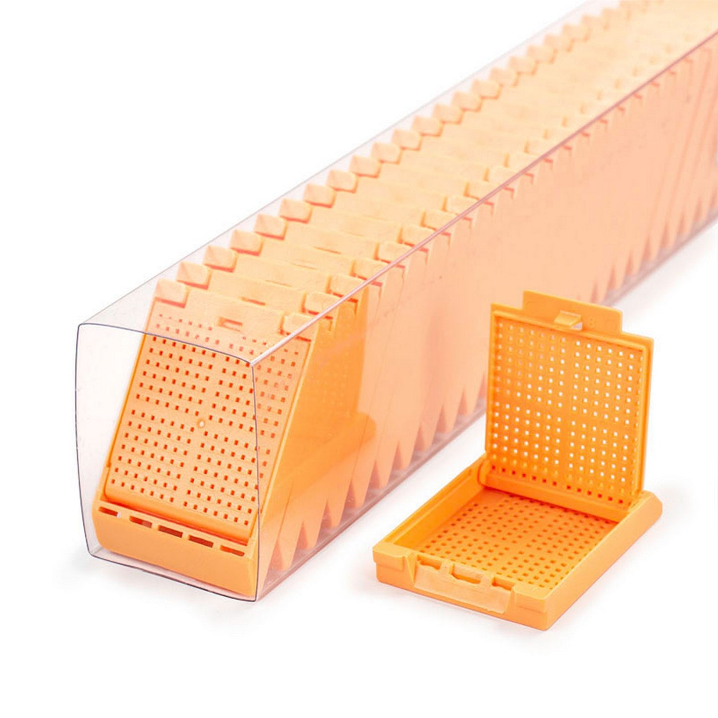 Slimsette™ Biopsy cassettes in QuickLoad™ sleeves, Peach