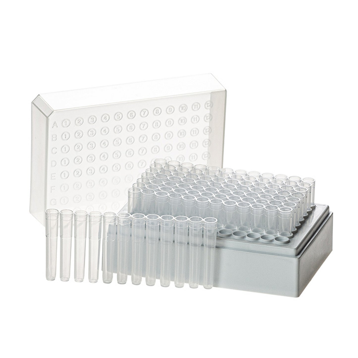 BioTube™ Rack, Rack with 8 strips of 12 tubes, Non-sterile