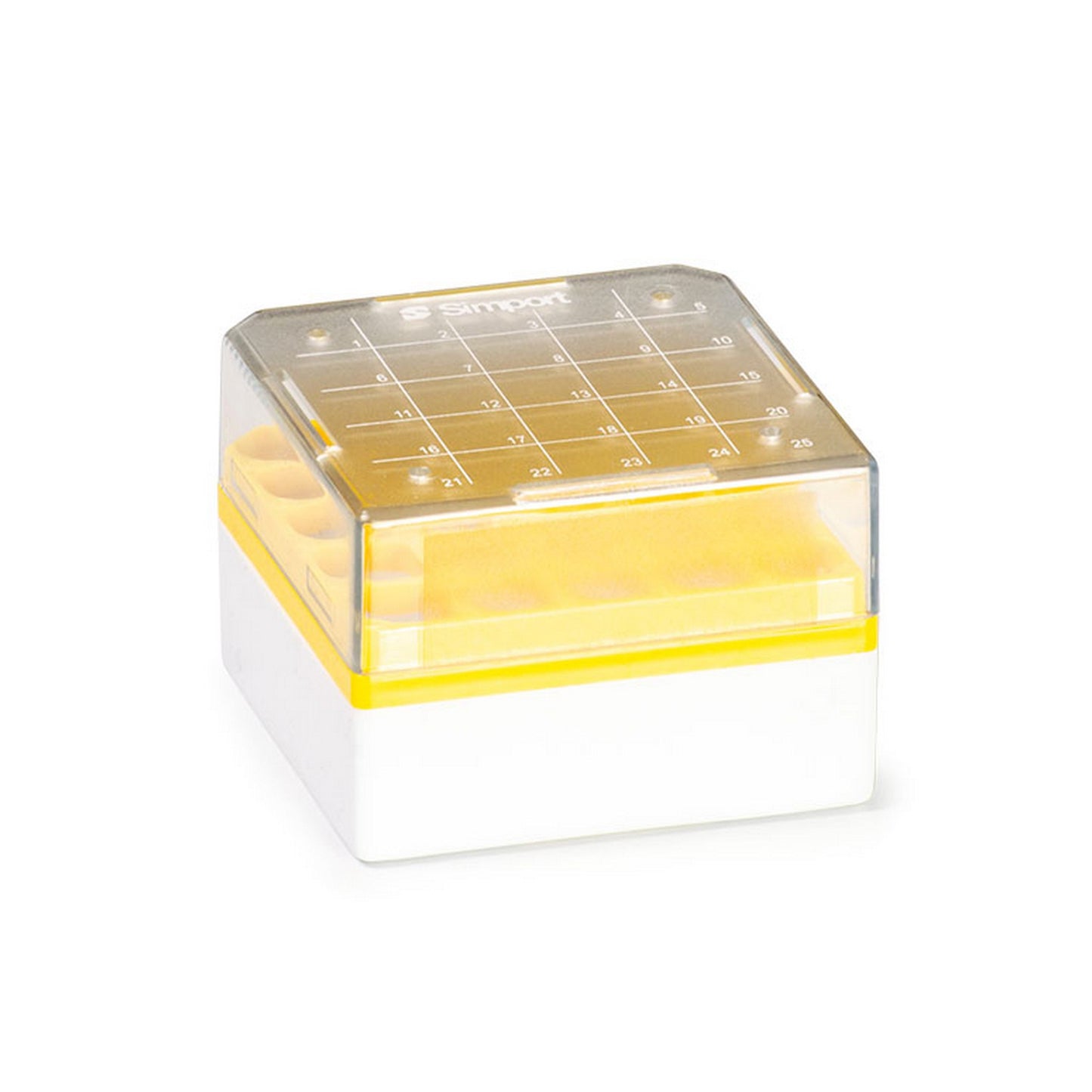 Cryostore™ Storage boxes for 25 cryogenic vials of 1 to 2 ml sizes, Yellow