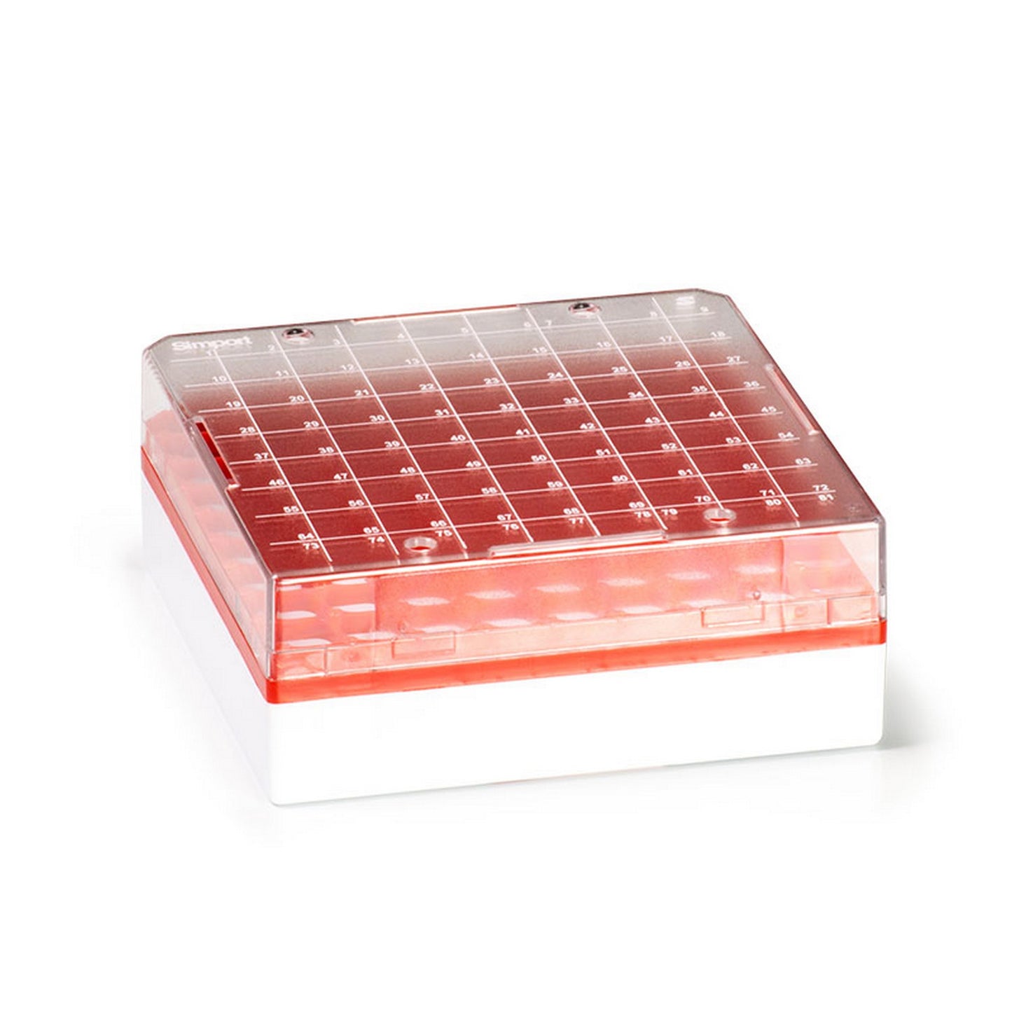 T314-281 - Cryostore™ Storage Boxes for 81 cryogenic vials of 1 to 2 ml sizes, Red