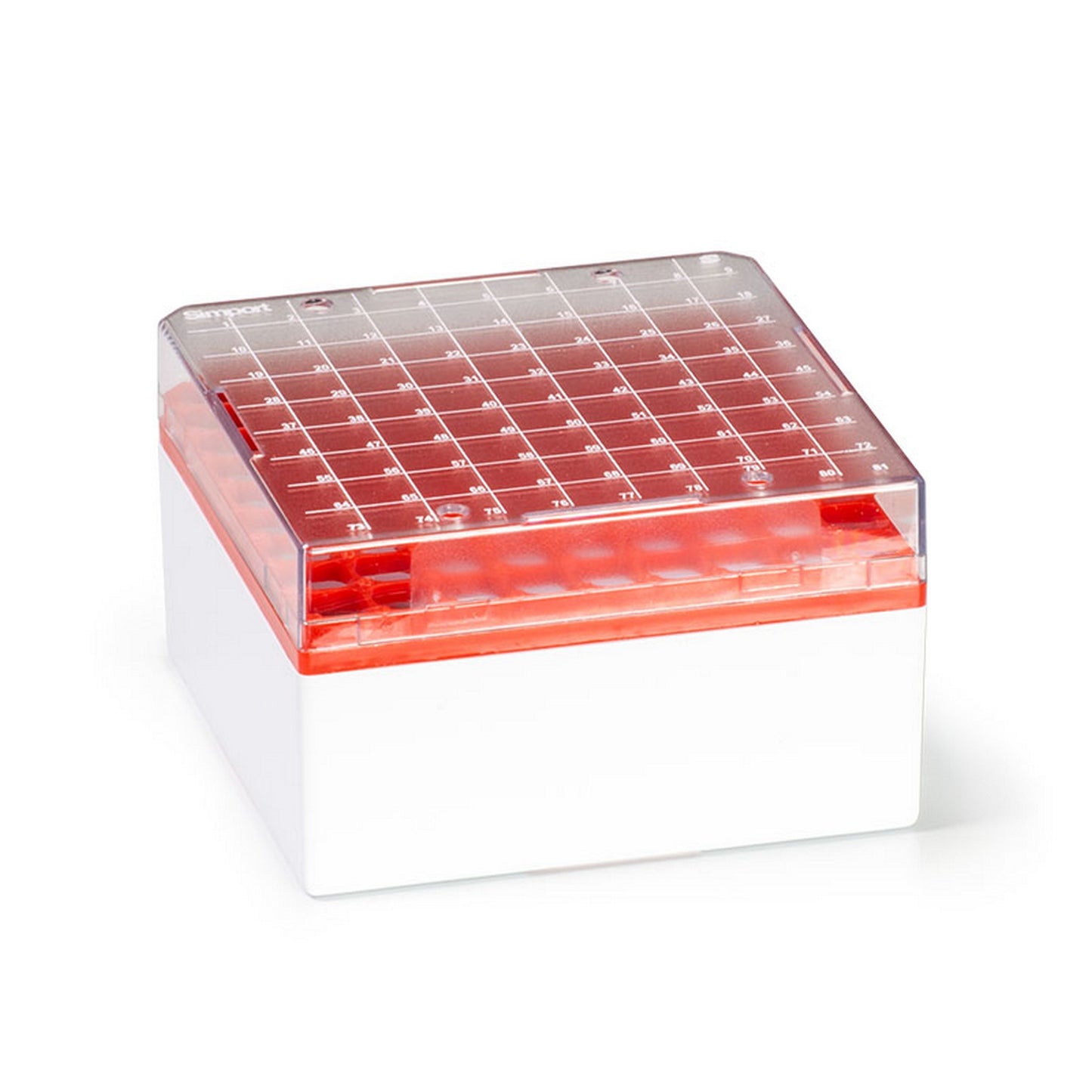 Cryostore™ Storage Boxes for 81 cryogenic vials of 3 to 4 ml sizes, Red