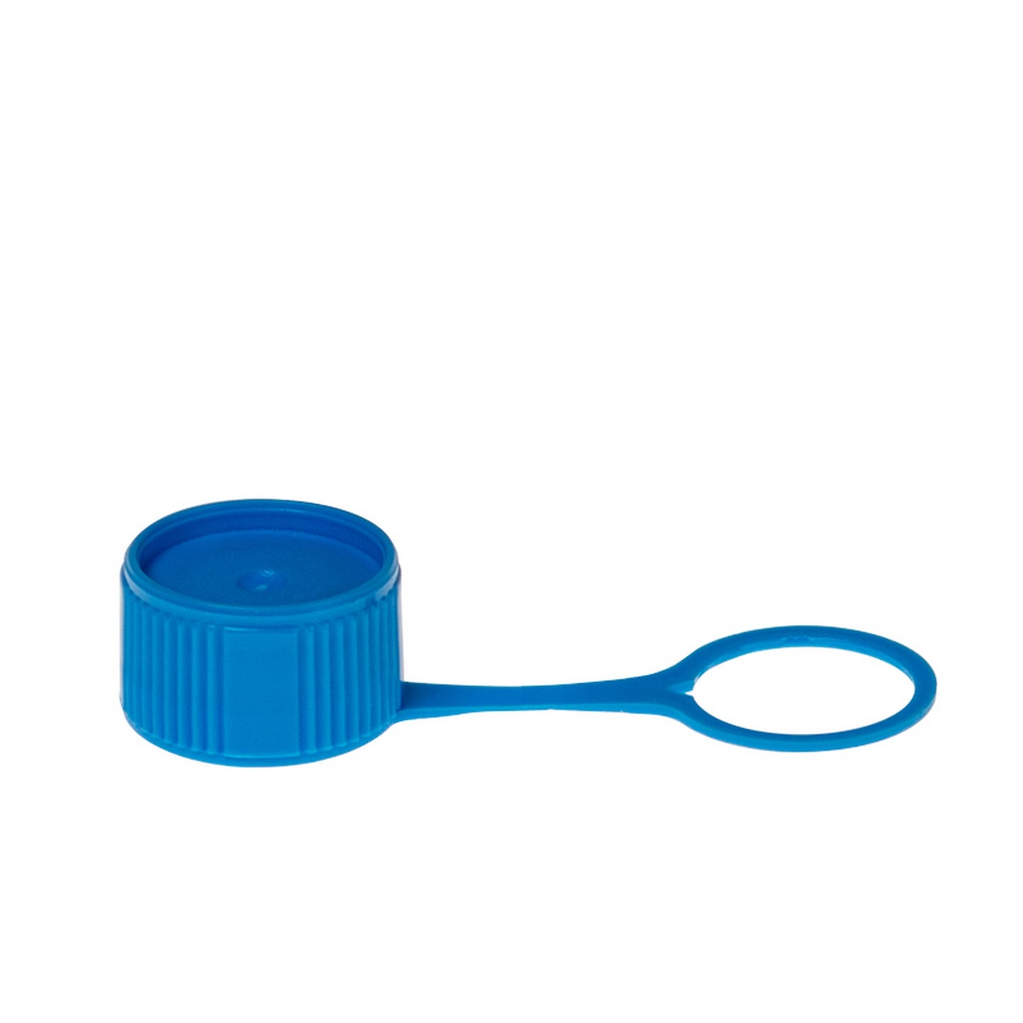 Colored Cap Closure, Lip Seal with attachment loop, Blue