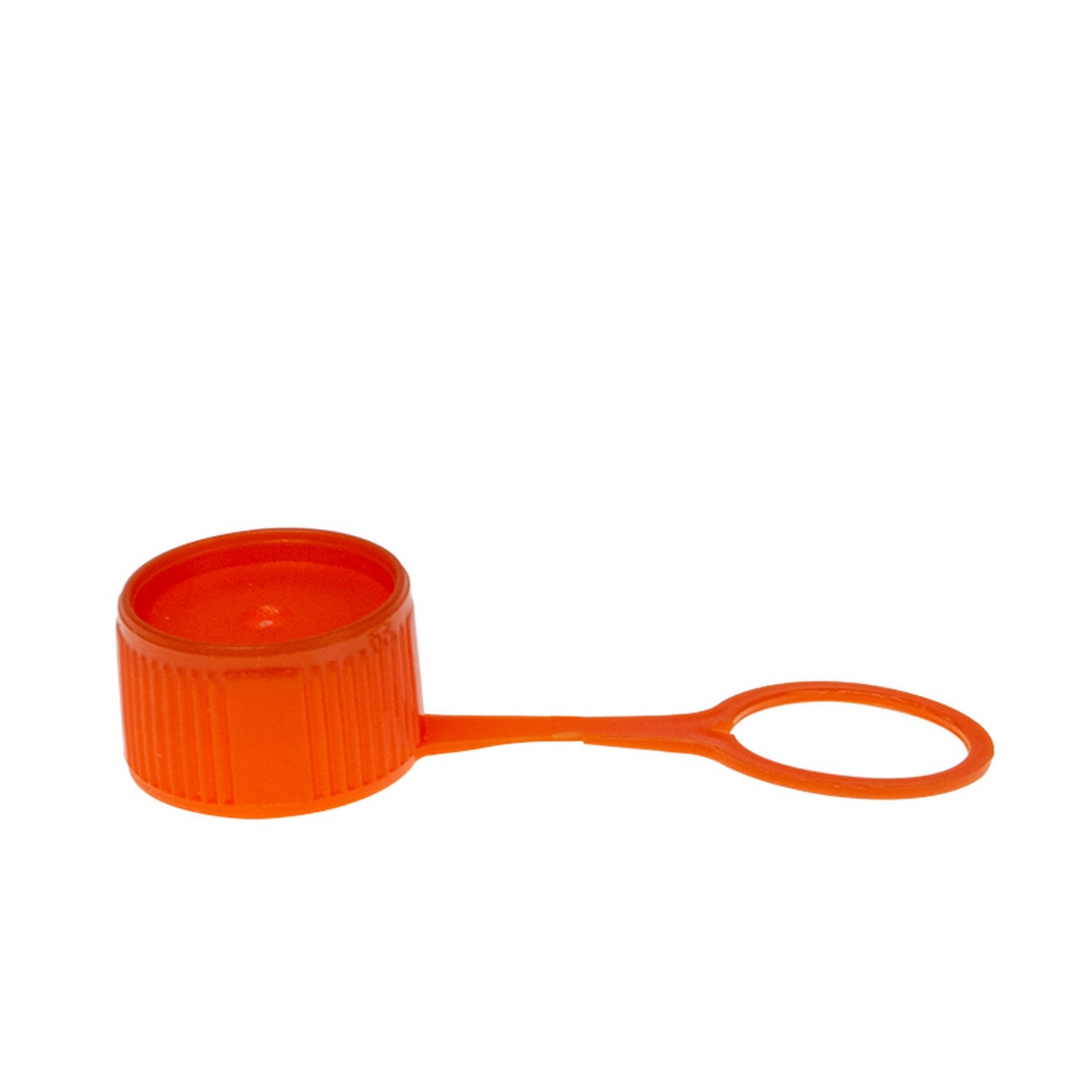 Colored Cap Closure, Lip Seal with attachment loop, Orange
