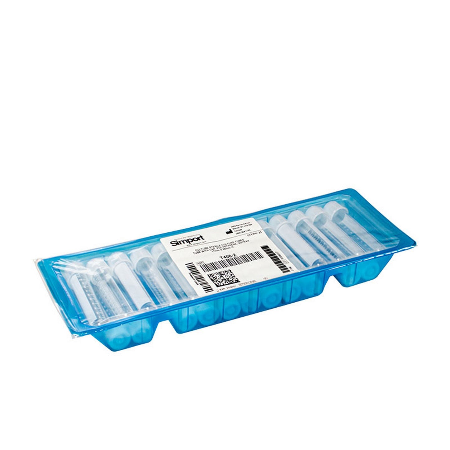 Cultubes™ - 14 ml Graduated Culture Tubes with Caps, Polystyrene (PS), Qty/Tray 25 and Qty/Cs 500