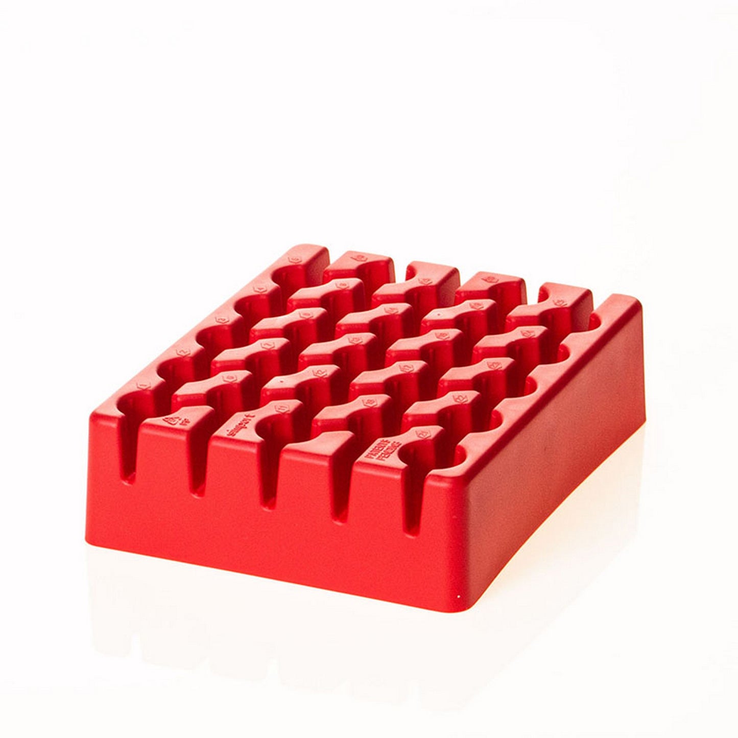 Reusable Racks for 5 and 50 ml Conical Tubes, 25 places, Red, for 5 ml Conical Tubes