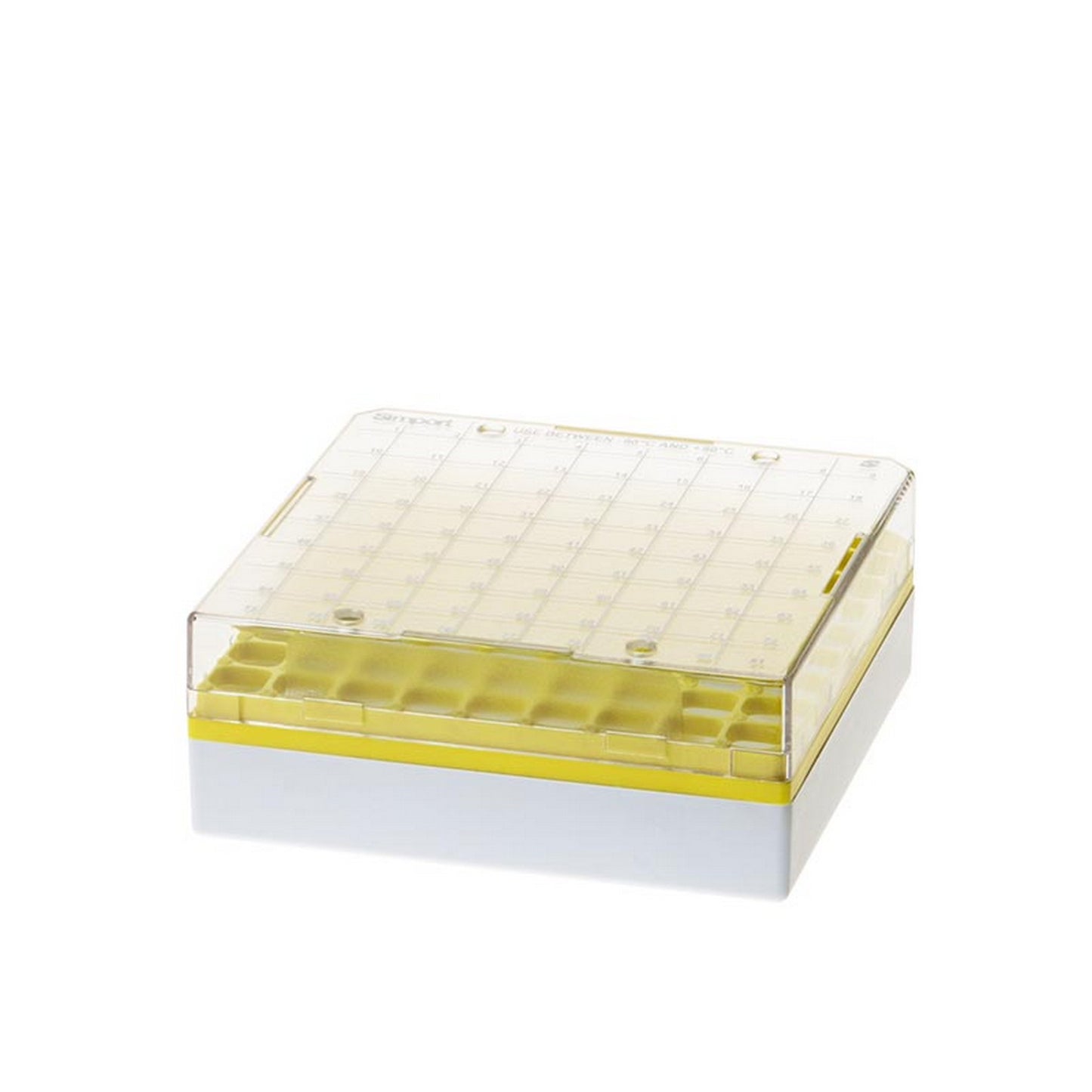StoreBox™ Storage boxes for sample tubes, 81 place for 1 to 2 ml sample tubes, Yellow